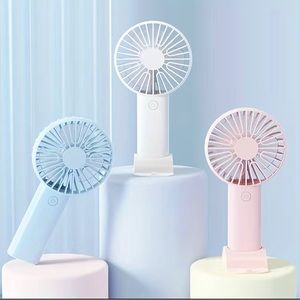 1pc Portable Handheld Fan with USB Rechargeable Battery,Phone Holder,3Wind Speed